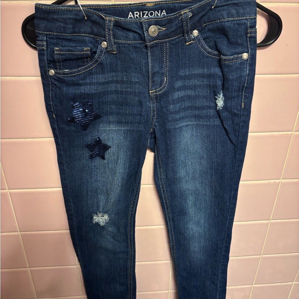 Arizona Jean Company Kids Blue Jeans with Star Patches